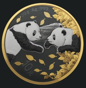 2023 Chińska Panda Ag999 30g Golden Ring