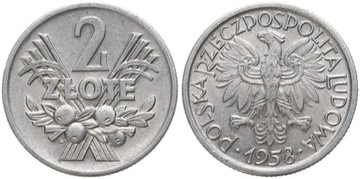 2 złote, zestaw 3 monet: 1958, 1985, 2011