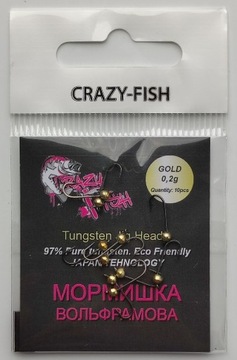 Crazy Fish Tungsten Jig Head 0,2g Gold Color