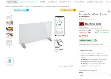 Piękny Grzejnik konwektorowy Bornholm Curved Smart wifi 1