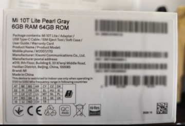 Mi 10T Lite 5G 6/64GB Pearl Grey