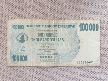 Zimbabwe 100000 dolarów