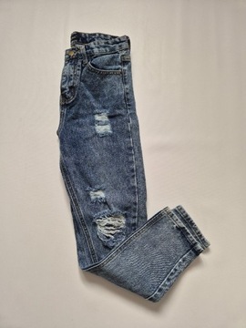 Spodnie rurki z rozdarciami S 36 Jeans House