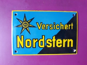 VERSICHERT - NORDSTERN -  STARY SZYLD EMALIA !