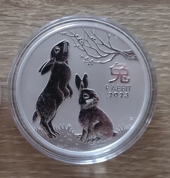 Rok królika 2023 srebrna moneta 1 oz uncja lunar 3 III