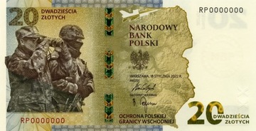 Banknot 20 zł Ochrona polskiej granicy wschodniej