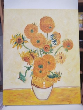 Słoneczniki van Gogha, kopia na płótnie 