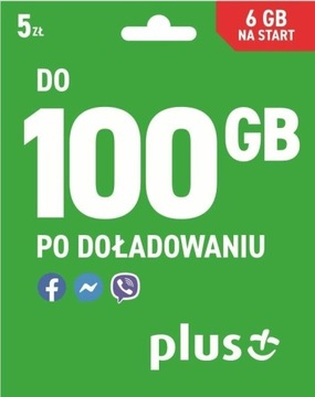 Nowy starter 100 gb  + 6 GB na start plus na kart