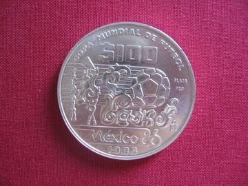Meksyk 100 peso . 1985 r.  Mundial  .