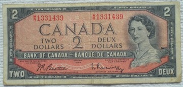 Kanada CA$ 2 dollars 1954 Quebec Beattie Rasminski