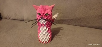 Kot z origami modułowego.
