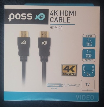 PRZEWÓD HDMI BLU-RAY POSS 4K CABLE HDMI20 5M