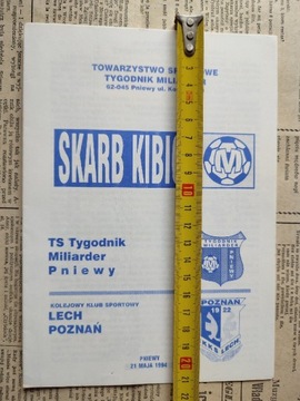 Program meczowy Sokół Pniewy Lech Poznań 1994 KKS