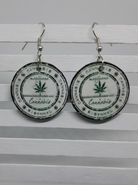 Cannabis decoupage koła 3cm grafika konopia lekkie