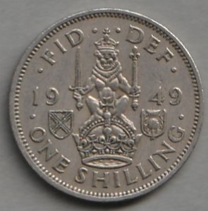 Wielka Brytania 1 shilling 1949 - król Jerzy VI