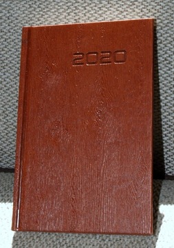 Kalendarz książkowy 2020, A6, brązowy, struktura