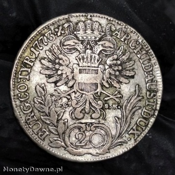 20 krajcarów 1773, Maria Teresa, Austria