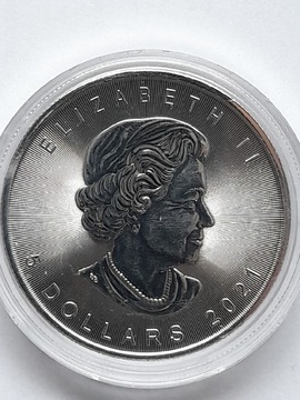 Kanadyjski Liść Klonowy 2021 1oz Maple Leaf Silver