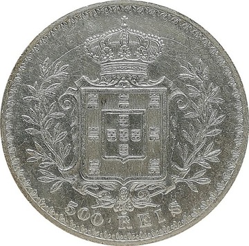 Portugalia 500 reis 1896, Ag KM#535