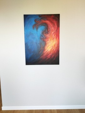 "Ogień i woda" obraz z pazurem na płótnie