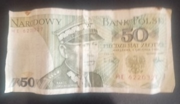Banknot 50 zł 1988 r. Seria HE