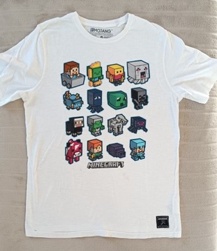 T-shirt biały Minecraft bawełna C&A r. 170/176