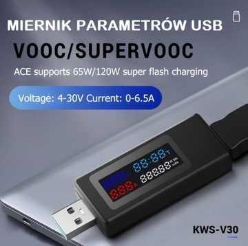 Miernik parametrów urządzeń Tester USB KWS-V30