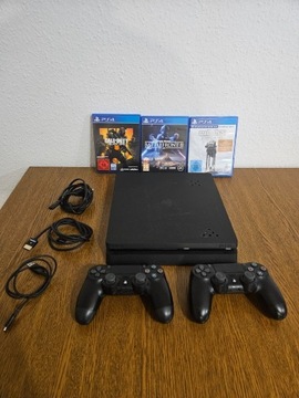 PS4 Slim 1TB+2 Oryginalne Pady+3 Gry