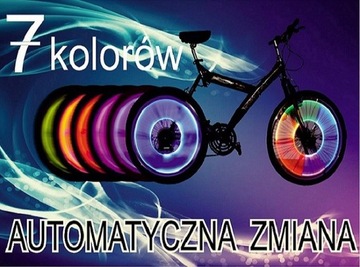 Oświetlenie rowerowe Automatyczna zmiana 7 kolorów