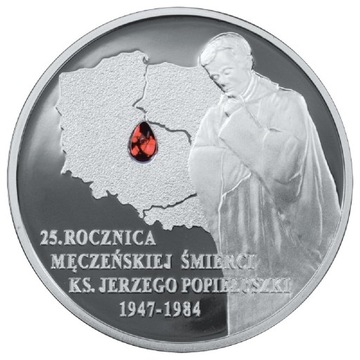 10 zł moneta srebrna Jerzy Popiełuszko 2009
