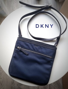 DKNY mała torebka listonoszka granatowa