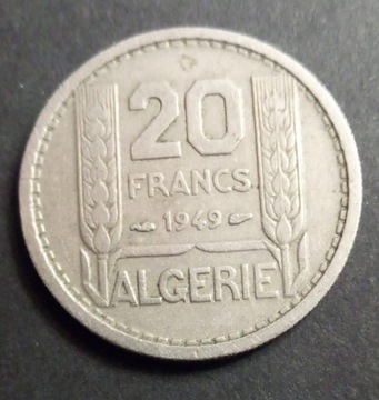 Algieria kolonie francuskie 20 franków 1949