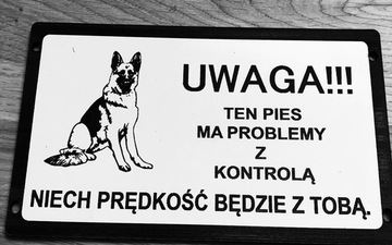 Tabliczka ostrzegawcza uwaga zły pies owczarek