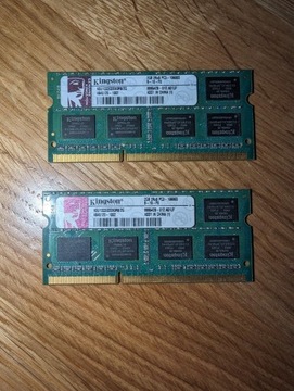 Komplet 4GB (2x2GB) SODIMM DDR3 1333MHz KINGSTON