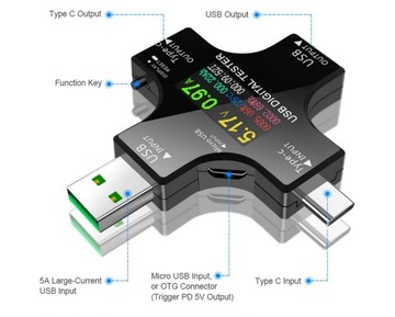 MIERNIK WOLTOMIERZ USB AMPEROMIERZ TESTER NAPIĘCIA