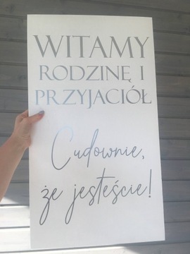 Witamy rodzinę i przyjaciół, Tablica na ślub 40x70