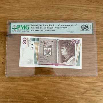 20zł Długosz PMG68 banknot kolekcjonerski NBP PWPW