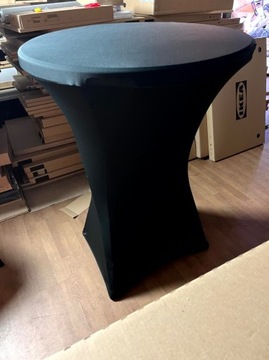 Stół koktajkowy z czarnym pokrowcem 110cm