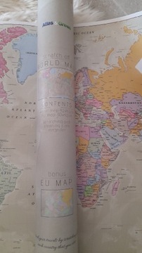 Atlas&Green Dwie mapy w tubie , świata i UE (104&