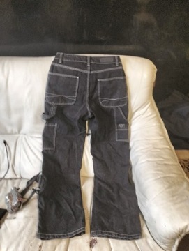 Spodnie dżinsowe czarne Bershka bojówki