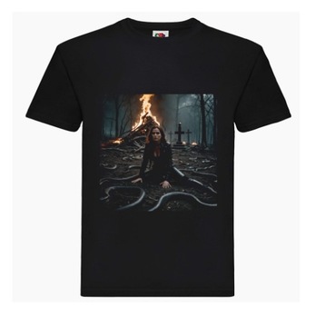 Czarna koszulka apocalypse snake woman