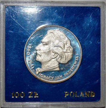 Ignacy Jan Paderewski 100 zł srebro 1975