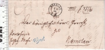 Niemcy Breslau Namslau dokument list koperta unikat z 19 wieku