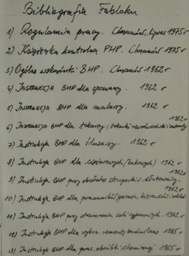 Chrzanów Fablok 1965 r 23 instrukcje BHP 