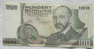 Austria 100 szylingów 1984 Ekonomista von Bawerk