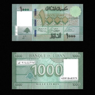 Banknot - Liban 1000 Livres 2011- 2016 - UNC