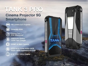 Unihertz Tank 3 Pro 8849 Projektor 512GB 23800mAh 