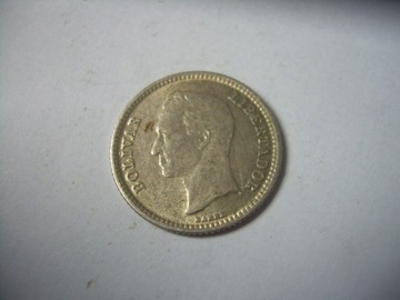 Srebro Wenezuela 25 centavos 1954 