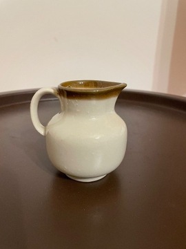 Dzbanek na mleko Vintage ceramika beżowy 
