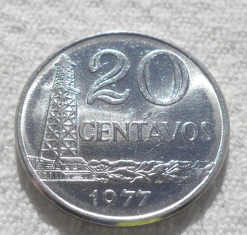 Brazylia 20 centavo 1977 Wieża wiertnicza Ropa